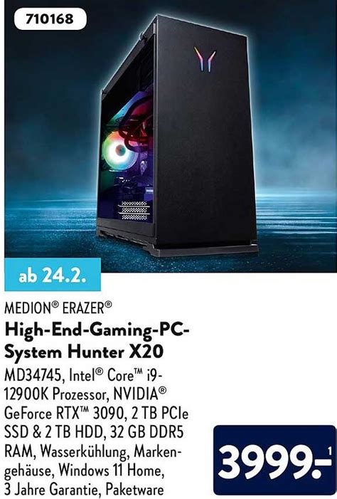 Medion Erazer High End Gaming Pc System Hunter X Angebot Bei Aldi Nord