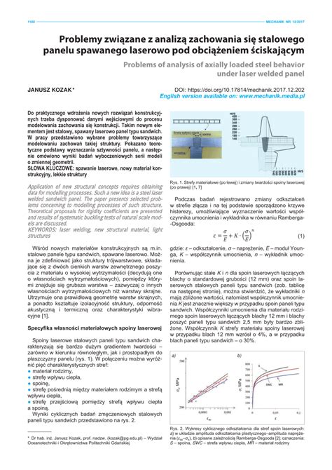 PDF Problems Of Analysis Of Axially Loaded Steel Behavior Under Laser