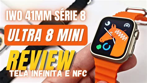 CHEGOU IWO ULTRA 8 MINI 41mm NFC REVIEW E Unboxing Tela INFINITA