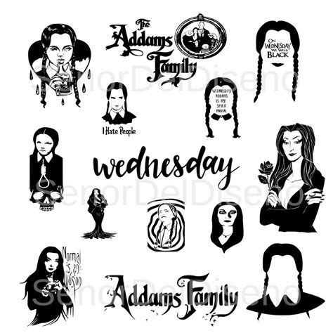 Wednesday Addams Svg Jenna Ortegamorticia Addams Svgaddams Etsy