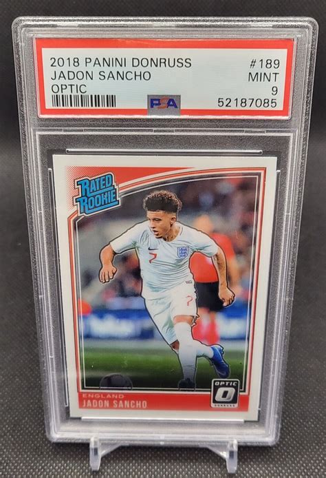 2018 Panini Donruss Rated Rookie Optic Jadon Sancho 189 Psa 9 Mint