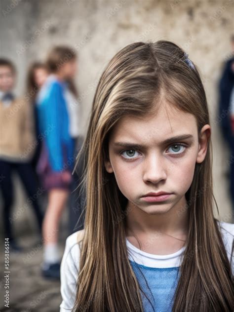 Girl Being Bullied At The School Educational School Isolation And Bullying Concept Generative