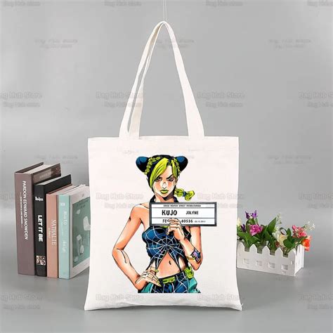 Jojo Bizarre Adventure Tote Bag Unisex Canvas Bags Shopping Bags Printed Casual Jojos Kujo