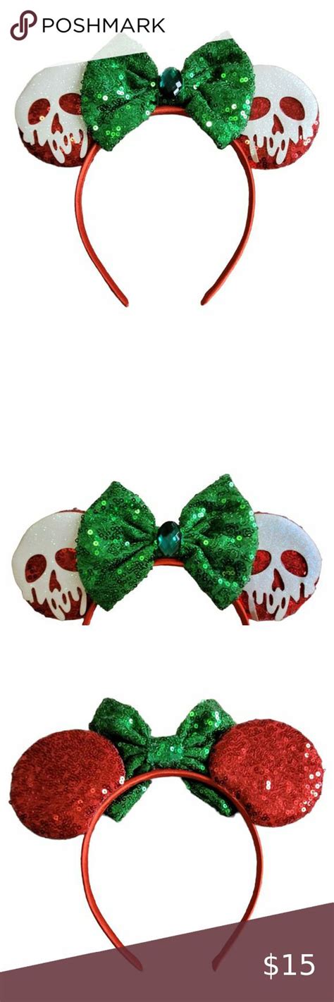 New Disney Inspired Mouse Ears Headband Snow White Evil Queen Poison