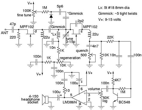 Super Regenerative Receiver Circuit Circuito Elettronica Radio