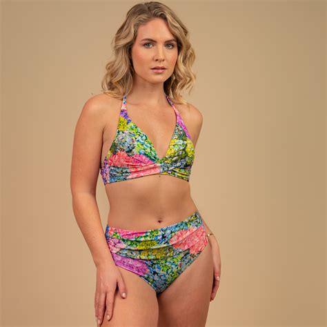 Moontide Hydrangea Multi Fit Wrap Tri Bikini Top