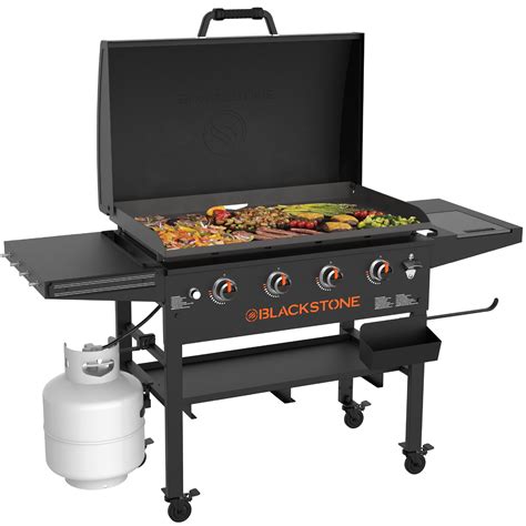 Blackstone Original 4-Burner 36” Propane Griddle with Hood and Omnivore ...