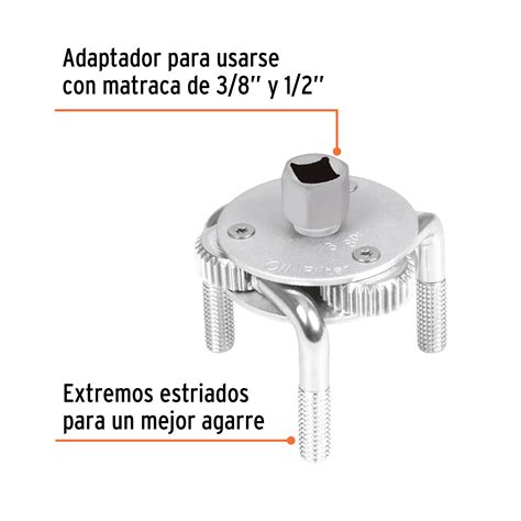 Llave De 3 Puntos 3 4 1 2 Para Filtro De Aceite Truper LL FA MA