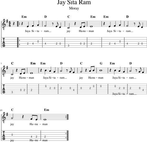 Download Jay Sita Ram Sheet Music Full Size Png Image Pngkit