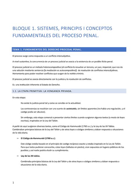 D Processal Penal Apuntes Bloques 1 3 BLOQUE 1 SISTEMES PRINCIPIS