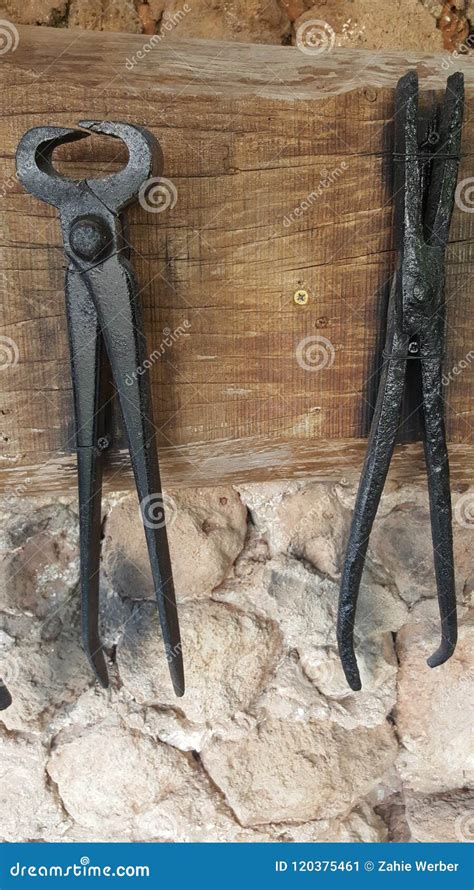 Old Iron Blacksmith Tools Stock Image Image Of Hammer 120375461