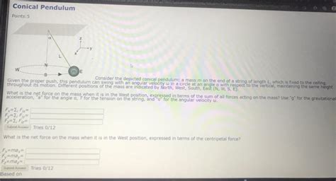 Solved Conical Pendulum Points Given The Proper Push Chegg