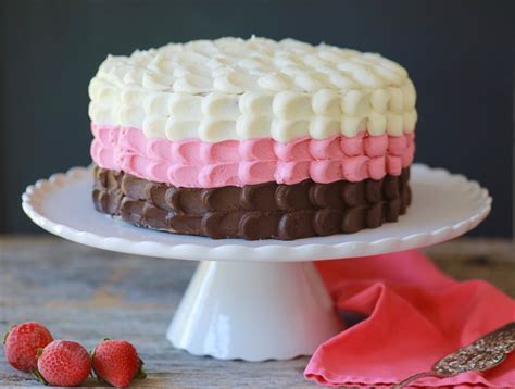 3 Layer Neapolitan Cake Chocolate Vanilla And Strawberry