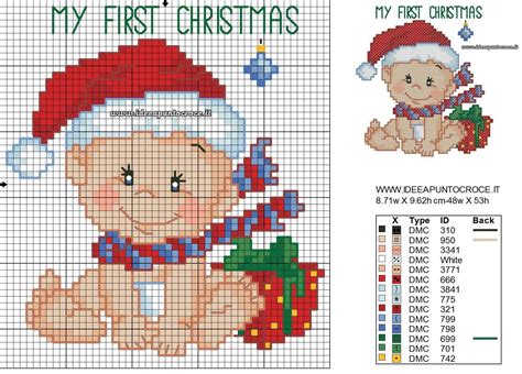 Baby Il Mio Primo Natale Schema Punto Croce