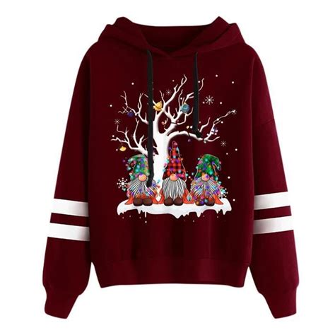 Sweat Capuche Noel Femme Pull Noel Sapin De Noel Pull Noel Femme Vin