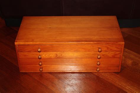 Vintage 4 Drawer Wooden Jewelry Boxwood Treasure Boxsolid Etsy