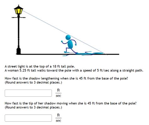 Solved A Street Light Is At The Top Of A 18 Ft Tall Pole A Chegg