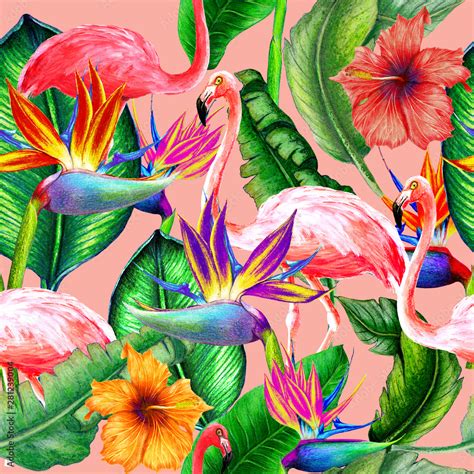 Fototapeta Fototapety Dla Dzieci Seamless Tropical Pattern Of