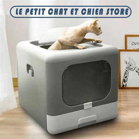 Bac Liti Re Pliable Pour Chat Enti Rement Ferm Anti Projection