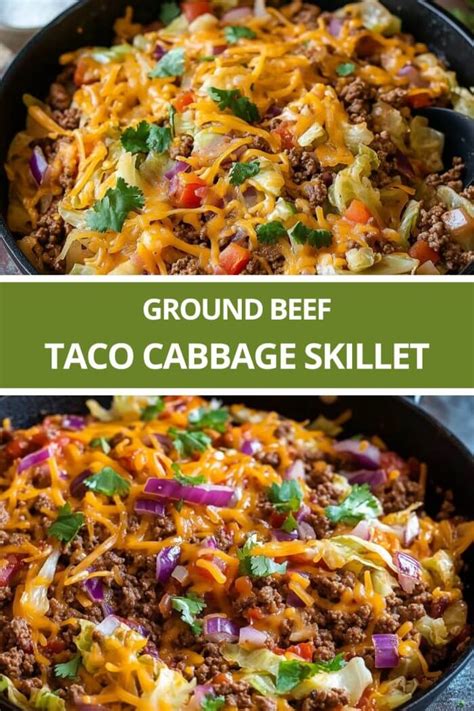 Ground Beef Taco Cabbage Skillet Recipecs