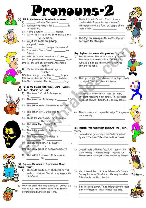 Pronouns 2 Editable With Answer Key Esl Worksheet By Vikral