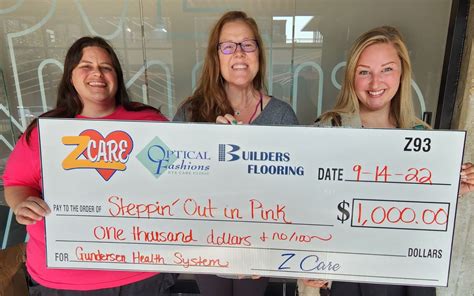 Zcare Donates 1 000 To Steppin Out In Pink Z93