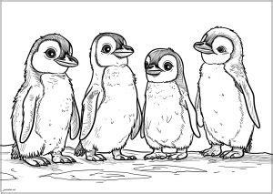 Coloriage Pingouins Manchots Et Phoques Coloriages Pour Enfants