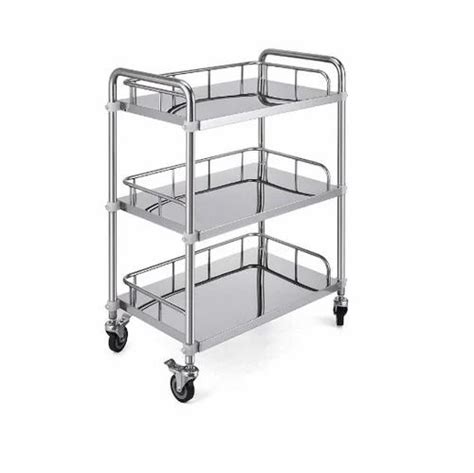 Silver Stainless Steel Hospital Trolleys Size Standard At Best Price