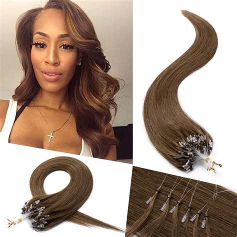 Benehair Micro Loop Ring Human Hair Extensions Remy Hairpiece Light