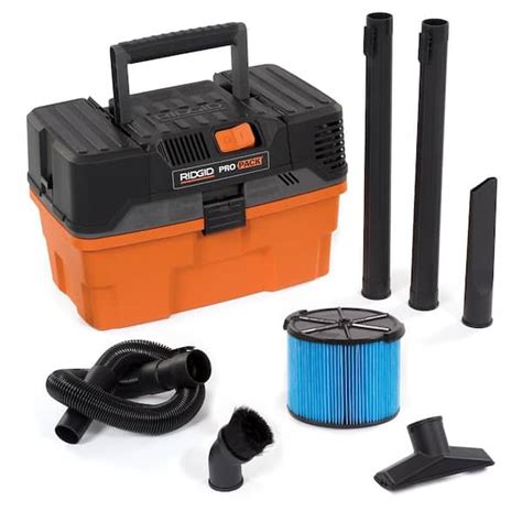 Ridgid 4 5 Gallon 5 0 Peak Hp Propack Wet Dry Shop Vacuum With Fine Dust Filter Expandable