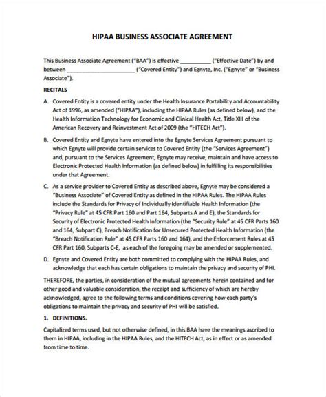 Healthcare Business Associate Agreement Template Pdf Template