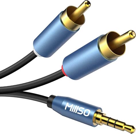 MillSO Chinch Auf Klinke 3 5 Kabel 10m Stereo 3 5mm Klinke Zu 2 Cinch