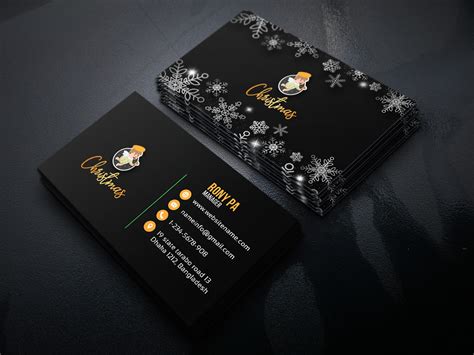 Free Christmas business card design on Behance