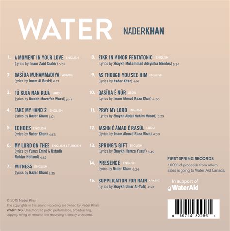 Album: WATER – Nader Khan