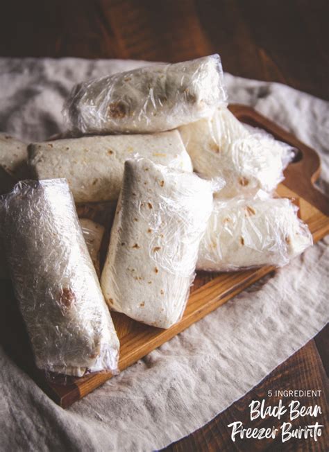 5 Ingredient Vegetarian Black Bean Freezer Burritos Sweetphi