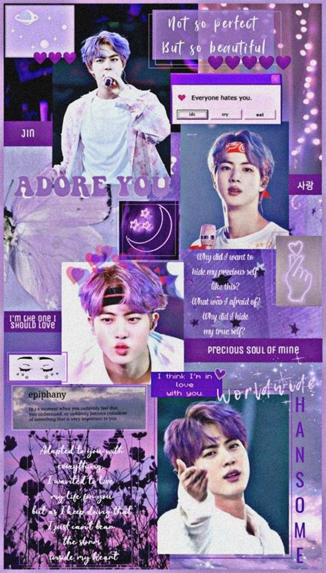 Jin Purple Aesthetic Wallpaper Bts Jin Bts Wallpaper Bts