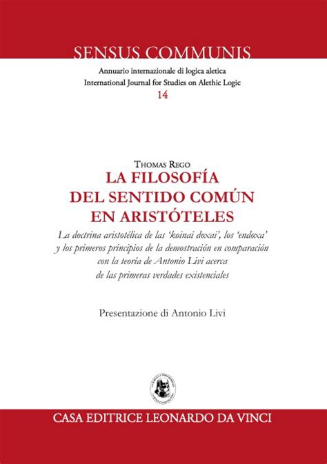 Casa Editrice Leonardo da Vinci La filosofía del sentido común en