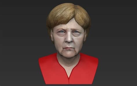 3D Printed Angela Merkel bust ready for full color 3D printing by ...