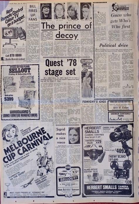 1970s And 80s Newspaper Movie Clippings The Herald 27 Oct 77 Pages 1 24