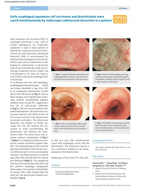 Pdf Early Esophageal Squamous Cell Carcinoma And Diverticulum Were