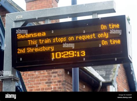 Train Information Sign On The Heart Of Wales Line Hopton Heath Station