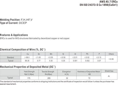 ERCu - China's Best Welding Consumables Supplier