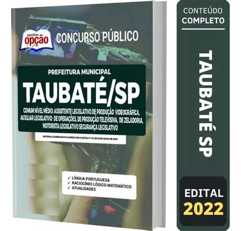 Apostila Concurso Câmara Taubaté Sp 2022 Comum Nível Médio MercadoLivre