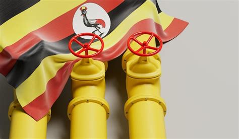 Premium Photo | Uganda flag covering an oil and gas fuel pipe line oil ...