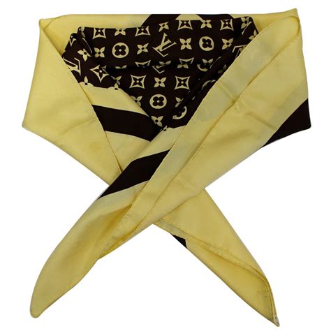 Louis Vuitton Silk Monogram Scarf Brown Us