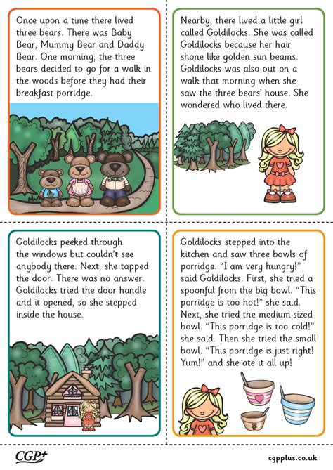 Goldilocks And The Three Bears — Story Sequencing Reception Cgp Plus