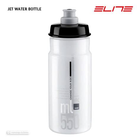 Elite Jet Water Bottle 550ml Cleargrey — Nonstop Ciclismo Gear