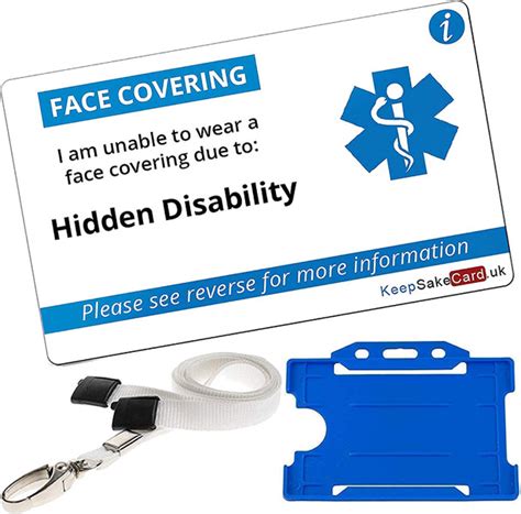 Face Mask Exemption Card Pvc Hidden Disability The Badge Centre