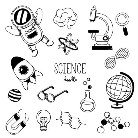 Dibujo A Mano Estilos Ciencia Doodle De Ciencia Vector Premium