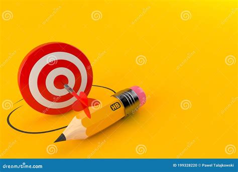 Bull`s eye with pencil stock illustration. Illustration of target ...